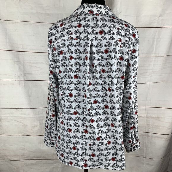 Coral Bay Shirt Blouse Collar Roll-up Long-sleeved pockets Bikes Retro - Picture 6 of 16